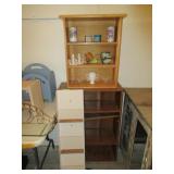 3) Wood Shelves with Contents