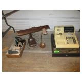 Cash Register with Drawer, Book Ends, Lamps