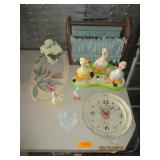 Duck Decor, Wall Clock, Mail/Magazine Holder