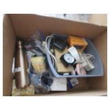 Assorted Clocks, Water Bottle, More