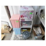 2) Hampers, Salon Hard Hat Hair Dryer, Curlers