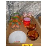 Orange Juice Carafe and Cups, Mugs, Plate