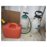 Gas Can And 2) Weed / Bug Sprayers