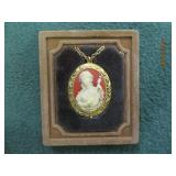 Woman Playing Instrument Pendant with Chain