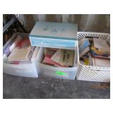 Plastic Totes With Greeting Cards, Craft Stickers