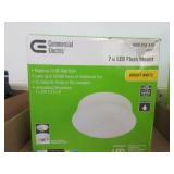 2) Commercial Electtric 7" LED Flush Mounts White