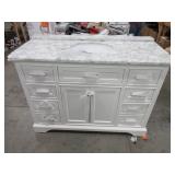 White Bathroom Vanity With Marble Top 48"