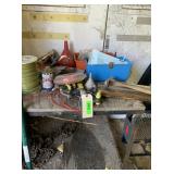 Contents of Shed in Back: Gas Cans, Solar Panel