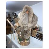 Winter Fur Coat Old Man Display