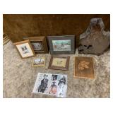 Wood Clock, Signed Clint Eastwood Mat, Art Work