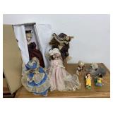 Porcelain Dolls, Little Boy Dolls, Parrot, Dog