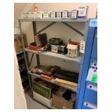 Shelf with Parts, Battery Charger, Micrometer Tool