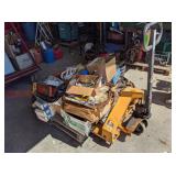 Pallet Jack with Contents: Tool Boxes, Rope, Tools