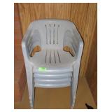 4) Plastic Patio Chairs