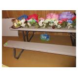 Picnic Table, Artificial Flowers