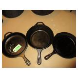 3) Cast Iron Skillets
