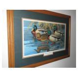 "Early Ice - Mallards" by Cynthie Fisher Framed