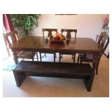 Table with 4) Chairs and Bench