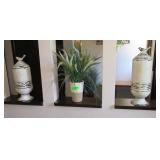 Vase with Artificial Plant, Bird Decor