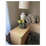 Nightstand, Decorative Flowers, Picture Frame