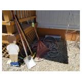 Hoses, Rake, Broom, Wooden Boy, Shovels