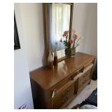 Large Dresser with Vanity Mirror and Knick Knacks
