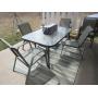 Glass Topped Patio Table With 6) Chairs And