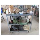 Rolling Metal Cart with Contents: Screws,