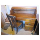 Roll Top Desk, Chair