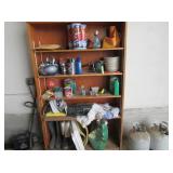 Shelf with Contents: Rubber Boots, Boomboxes,