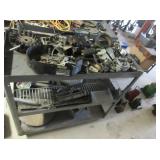 Rolling Metal Cart with Contents