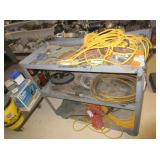 Rolling Metal Cart with Contents