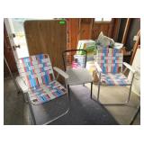 3) Chairs, Folding Table