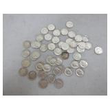 50) 1964 Silver Dimes
