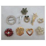 Various Brooches And Pins Some Signed On Back