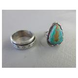 Sterling Silver / Turquoise Size 8 Ring,
