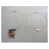 10K Antique Choker with Ivory Whale Pendant,