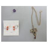 Leaf Pendant, Loose Stone, Earrings