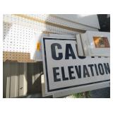 Shelves, Caution Elevation Sign