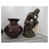 Vase, Thinking Man Statue