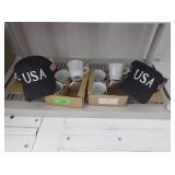 Trump USA Hats, Noritake Stoneware Mugs