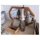 Wall Mirror with Hooks, Vase, Tea Tins