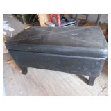 Ottoman with Contents: Lava Lamp, Picture Frames,