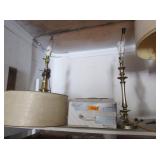 2) Lamp Bases, Lamp Shade, Ceiling Light Fixture