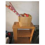 Shelf, Christmas Stocking Holders, Wrapping Paper,