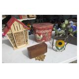 Bee House, Roosters Tin, Wire Water Can Decor,