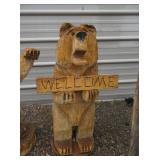 2) Wood "Welcome" Bears, Rustic High Chair