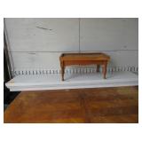 White Wood Shelf and Small Table Top Rotates