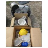 Cooking Pots and Pans, Plates, Bowls, Kettle,