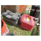 Gas Can, Tool Box With Hole Saw Bits